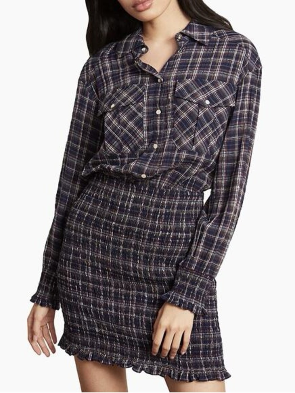 Veronica Beard Melnar Plaid Mini Dress, Size 14